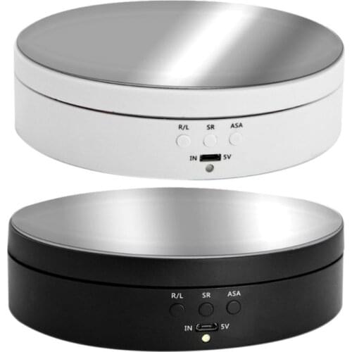 3 Speeds Electric Rotating Display Stand Mirror 360 Degree Turntable Jewelry Holder Battery for Photography Video Shooting Props