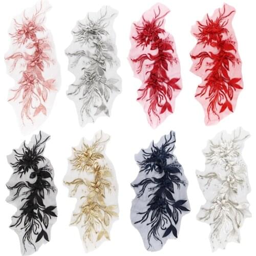 Mesh&Lace Flowers Patches Vintage Embroidery Fabric Applique T-shirt Qipao Jeans Dress Bags Clothing Decoration 1PC