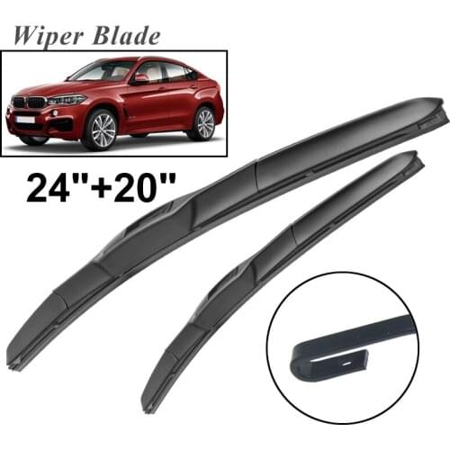 Okowiper RHD & LHD Front Wiper Blades For BMW X6 F16 2015 - 2019 Windshield Windscreen Front Window 24"+20"