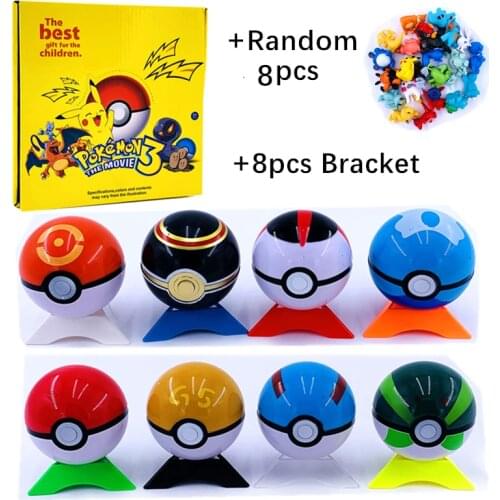Funny joy Action Pokeballs with Pocket Monsters Inside 7cm Elf Ball Toys For Children Pokemoned Pikachu Figurine Pokeballs Toys