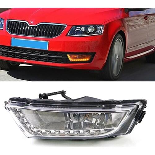 1 Set Car Led Daylight LED DRL Daytime Running Light Fog Light Cover car styling For Skoda Octavia A7 MK3 2014 2015 2016