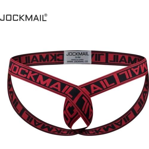 JOCKMAIL Cockstraps Men Underwear Sexy Jockstrap Pouch Cuecas Fashion Letter Elastic Thongs Underpants Gay Slip Homme Srting