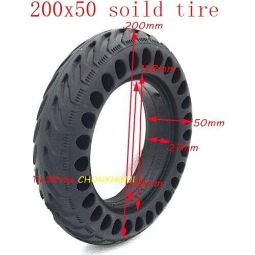 High quality 200x50 explosion-proof electric bicycle scooter tubeless tires 8 inch motorcycle solid wheel tire honeycomb hole