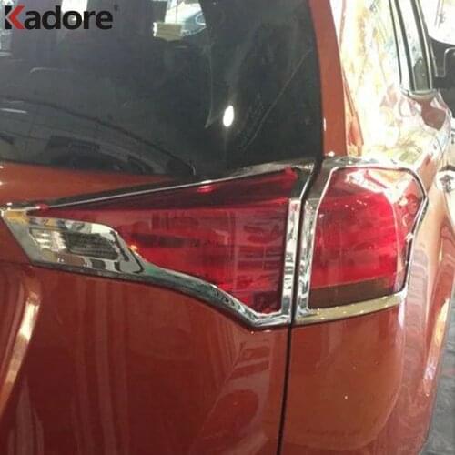 For Toyota RAV4 RAV 4 2013 2014 2015 ABS Chrome Rear Light Cover Trim Taillight Tail Lamp Frame Trims Car Styling Accessories