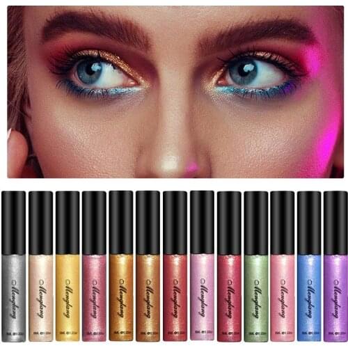 1Pcs Liquid Eyeliner 13 Colors Sparkling High-Gloss Eyeliner Metallic Waterproof Long-Lasting Easy To Wear Natural Eye Makeup