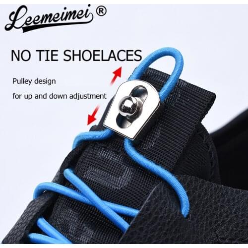 1Pair New Metal Lock Shoelace No Tie Shoe Laces Elastic buckle Shoelaces Kids Adult Quick Lazy Sneakers Shoes Lace Shoestrings