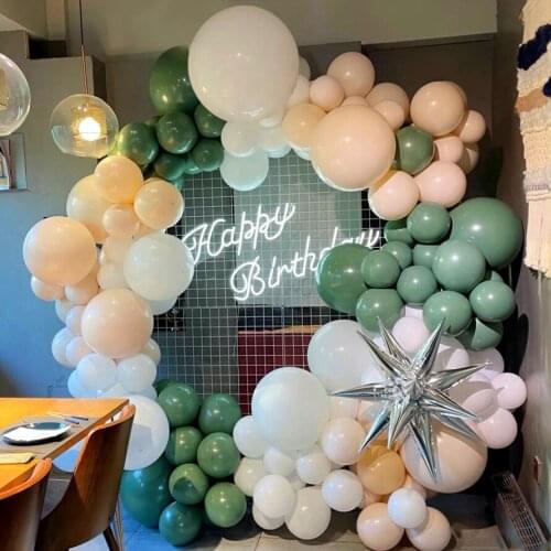 100Pcs 12inch Sand White Balloons Retro Khaki Coffee Skin Dusty Pink Olive Avocado Green Beige Latex Balloon for Party Decor