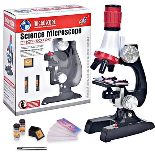 100X 400X 1200X Zoom Illuminated Monocular Plastic Biological Microscope Kids Birthday Educational Gift Children Cheap Toy