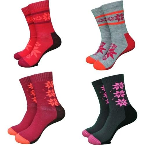 2 pairs Europe Brand the whole Merino Wool Terry Thicken Womens socks trekking socks