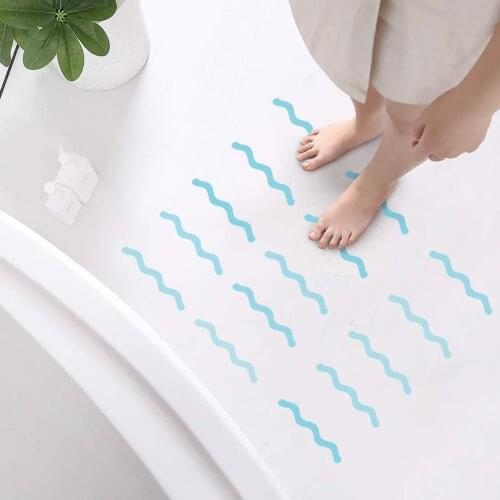 24PCS Color S-shaped Bathroom Non-slip Sticker With Scraper Transparent PEVA Non-slip Tape Waterproof Non-slip Bathtub Sticker