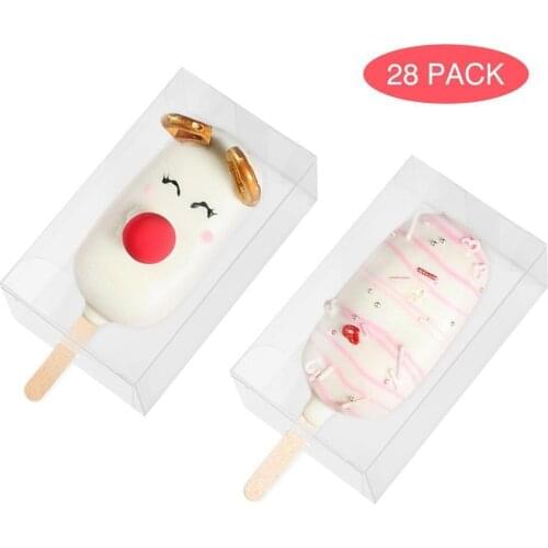 28 Pcs/set PVC Clear Candy Gift Box Birthday Wedding Favor Transparent Chocolate Candy Boxes Sweet Candy Bags Packag Box Home