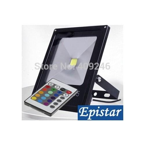 4pcs/Lot Epistar chip 10x10W 20W 30W 50W RGB Thin Led Flood lighting lamp IP66 with Remote Color changing
