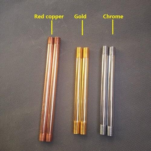 4pieces/lot m10 thread screw red copper hollow tube connecting tube with m10 outer thread at both ends Lighting Accessories