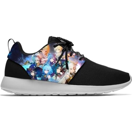 Anime Cartoon Game Japanese Genshin Impact Fashion Sport Running Shoes Casual Breathable Lightweight 3D Print Men Women Sneakers