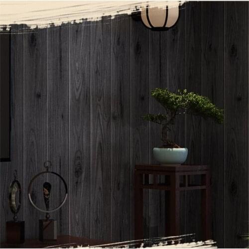 Beibehang Chinese nostalgic woodgrain wood flooring wallpaper color clothing shop restaurant teahouse engineering 3d wallpaper