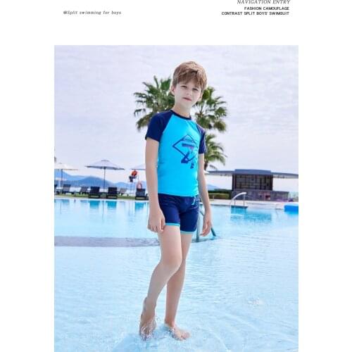 Childrens Swimsuit Blue Sky Solid Boys Swimsuit