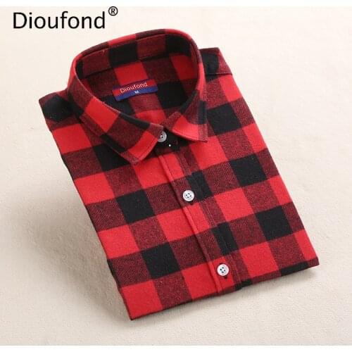 Женские красные рубашки Dioufond China At AliExpress