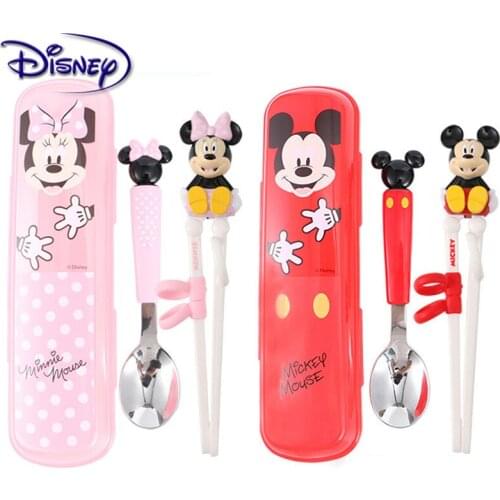 Disney childrens chopsticks training chopsticks baby learning practice chopsticks baby auxiliary spoon fork cutlery set