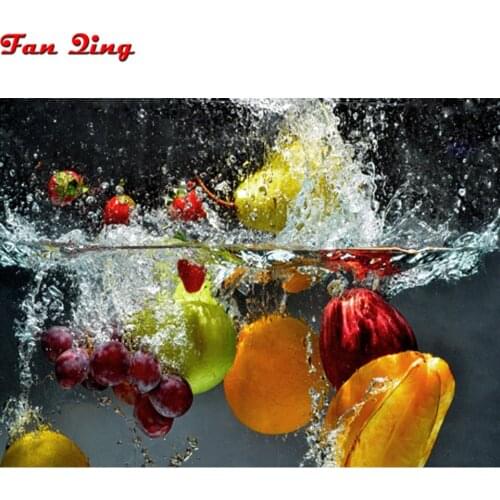 DIY 5D Full square/round Diamond Painting Fruit in water Embroidery Cross Stitch Kit Rhinestone Home Decor