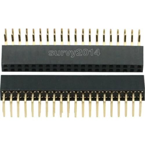 2X20 PIN Double row right angle FEMALE PIN HEADER 2.54MM PITCH Strip Connector Socket 2*20 20p 20PIN 20 PIN FOR PCB BOARD