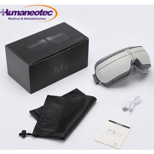 Humaneotec Smart USB Rechargeable Electric Eye Massager Air Pressure Hot Compress Massage Glasses Foldable Bluetooth Music