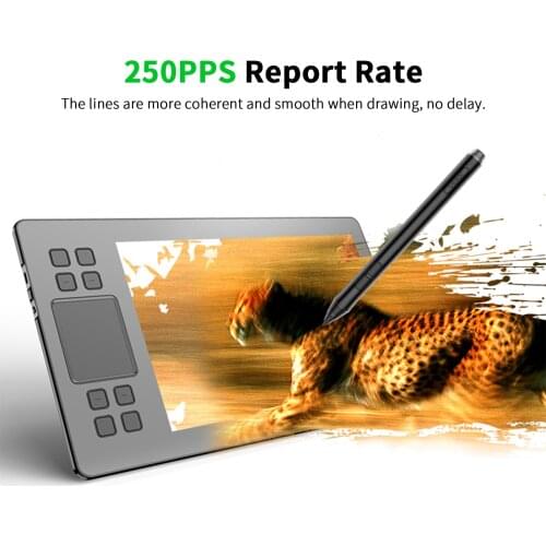 VEIKK A50 Graphics Drawing Tablet 10 x 6 Inch 8 Express Keys & Gesture Touch-Pad 8192 Levels Pressure Battery-free Stylus 8 Nibs