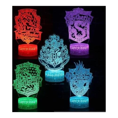 Harried 3D 7 colour Night Lamp Potter Anime Figure Toys Led Remote Controlled RGB Holiday Lighting Chrimas birthday gift