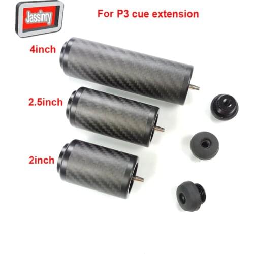 Jassinry 2019 latest Black carbon Billiards Pool cue extensions for P3 cues 2inch/2.5inch/4inch cue extenders High quality