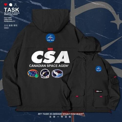 Canadian Space Agency CSA men jacket hooded printed long sleeve mens for men top coat new mens fashion jackets clothes autumn