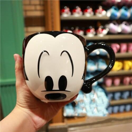 725ML Disney Genuine Mickey Mouse Cartoon Ceramic Mugs Minnie Milk Cup Cups and Mugs Coffee Cup Travel Mug