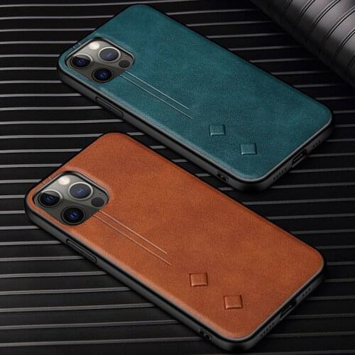 New iPhone12Pro Leather 11 12mini With Leather All-inclusive Business Iphone Shell Mobile Phone Protective Cover Variety Colors