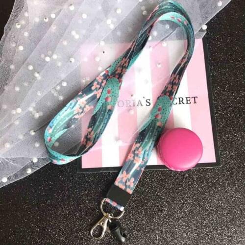 Cartoon Fashion FLOWER Lanyard Neck Strap for keys ID Card Mobile Phone Straps for iphone 7 USB Badge Holder DIY Hang Rope