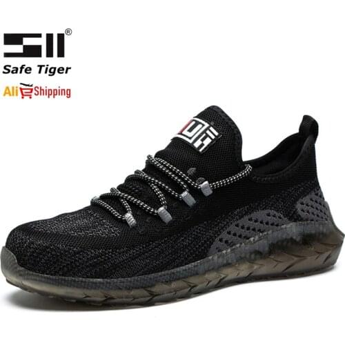 Men Steel Toe Safety Shoes Outdoor Lightweight Non-Slip Anti-smashing Work Boots Shoes Protective Footwear