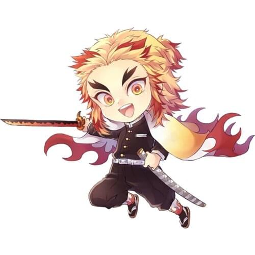 RuleMylife Demon Slayer rengoku car stickers decal anime cute car accessories decoration pegatinas para coche