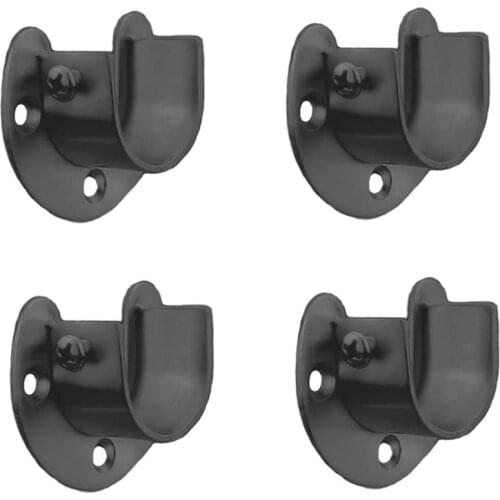 Stainless Steel Hanger Rod Bracket U-Shaped Open Socket Bracket Shower Curtain Rod End Support Flange