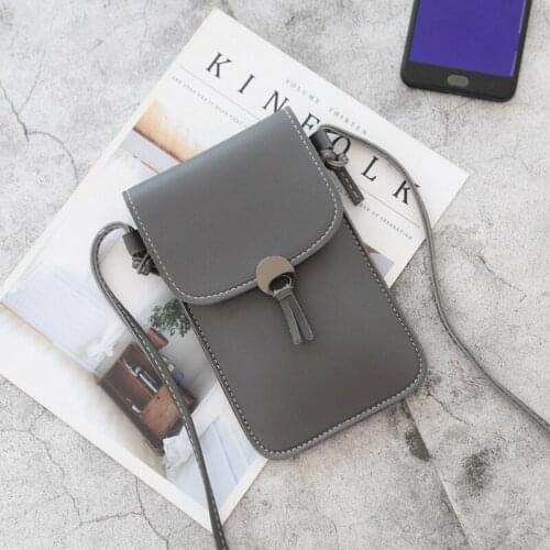 2021 New Touchable PU Leather Coin Purse Solid Holders Women Small Shoulder Bag Convenient Casual Sports Wallets