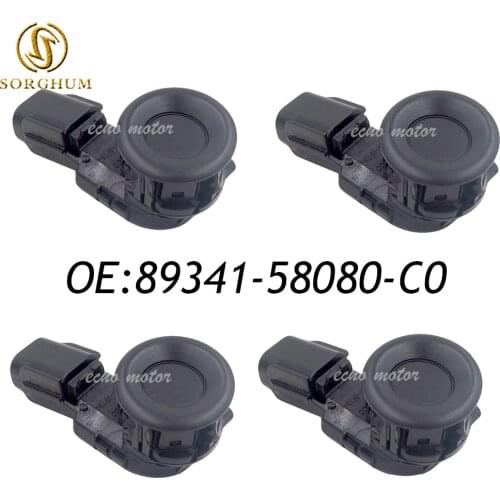 New 4pcs 89341-58080 89341-58080-C0 PDC Backup Reversing Ultrasonic Parking Aid Sensor For Toyota black color