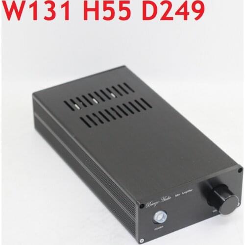 2021 New Black Aluminum Power Amplifier Chassis Earphone Amp Enclosure DIY Headphone Home Audio Shell W131 H55 D249