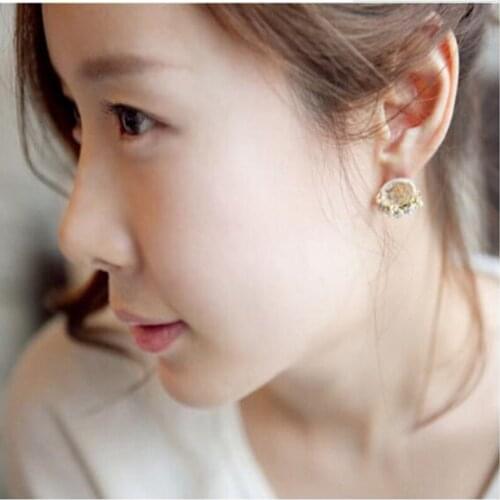 Wholesales High Quality Fashion Rhinestone Zircon Small Imitation Pearl Earrings free shipping