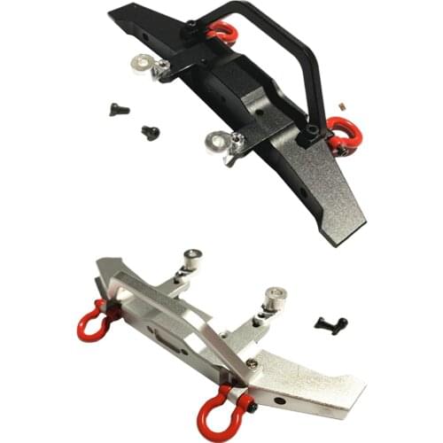 Front Bumper Anti-Collision Bull Bar with Shackles Fit for MN D90 D91 D99 D99S Defender 1/10 RC Crawler Pickup Truck