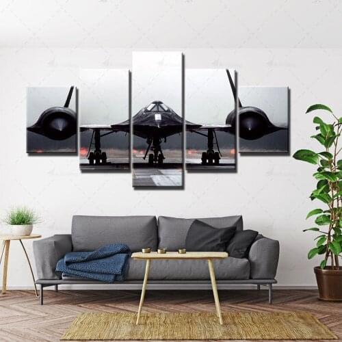 HD Print Poster Wall Art Modular Canvas Airplane Pictures Modern Painting Home Background Framework Living Room Decor 5 Pieces