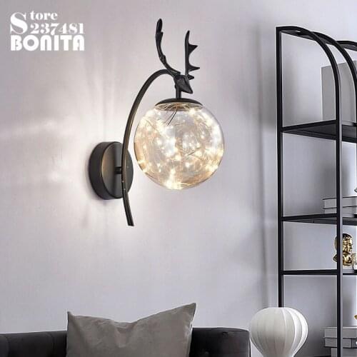 Antlers Wall Lights For Home Nordic Gypsophila Sconces Wall Lamps Led Glass Wall Light Fireworks