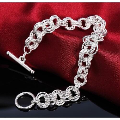 925 sterling silver fine circle chain Bracelets for women man Popular brands Wedding party Christmas Gifts fashion Jewelry