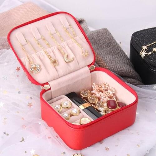 Jewelry Box Travel Comestic Jewelry Casket Organizer Makeup Lipstick Storage Box Beauty Container Necklace Gift