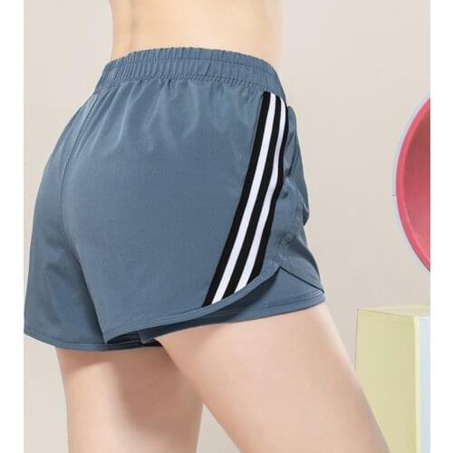 New Style Yoga Shorts Quick-Drying Sports And Leisure Womens Stitching Contrast Color Fake Two-piece Running Fitness Shorts