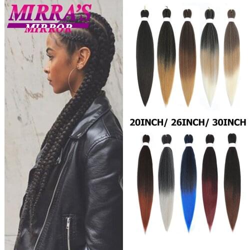Synthetic Hair Braids Pre Stretched Jumbo Braiding Hair Extensions 16/20/26/30 Inch Hot Water Setting Hair Mirras Mirror