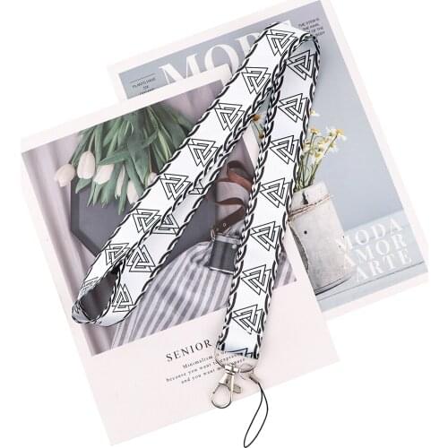ZF2878 1pcs Fashion Viking Rune Creative Key Chain Lanyard Gifts For Child Students Friends Phone USB Badge Holder Necklace