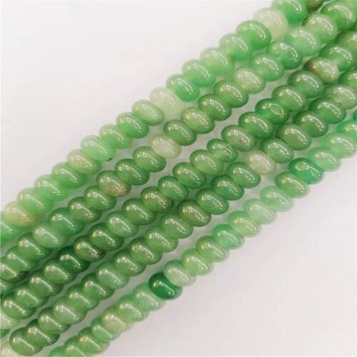 1 Strand 5x8mm Natural Emerald Green Aventurine Abacus Loose Beads DIY Fashion Jeawelry Making Accessories Unisex 15.5"