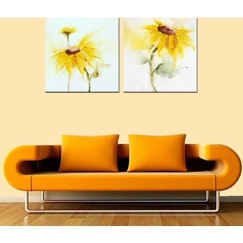 100% Handmade Abstract Sunflower Pictures On Canvas Modern Flower Oil Paintings Artwork For Home Decoration Accessories Unfrmed