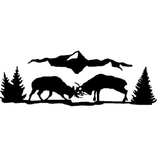 20*7cm Deer Buck Fighting Outdoor Decal Sticker Car Truck SUVs Motorcycle Bumper Rear Window Car Sticker